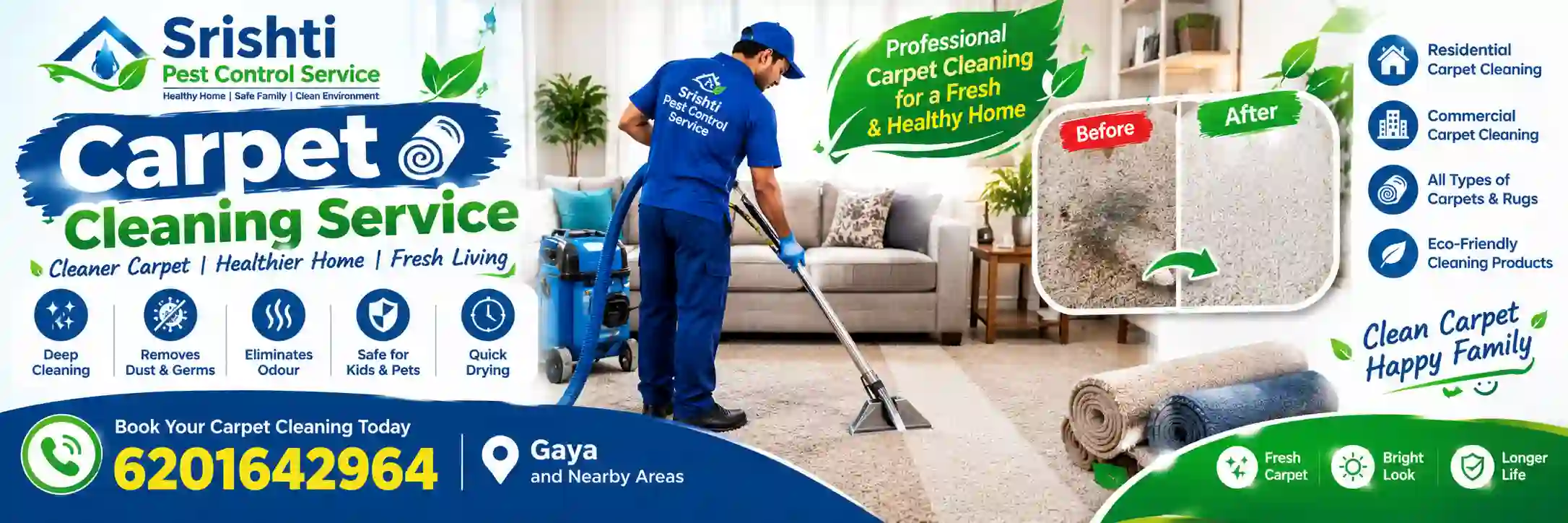Are you looking best carpet cleaning service in gaya - Srishti Pest Control Service in Gaya Ji